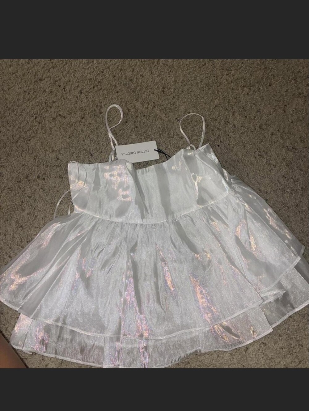 White Iredecent Tank Top